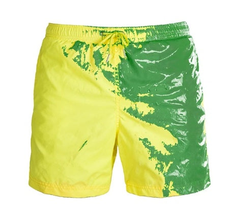Short de plage magique à changement de couleur pour homme, été