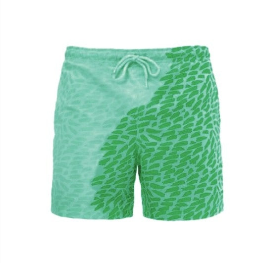 Short de plage magique à changement de couleur pour homme, été