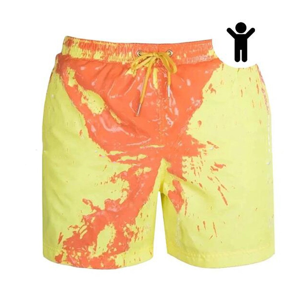 Short de plage magique à changement de couleur pour homme, été