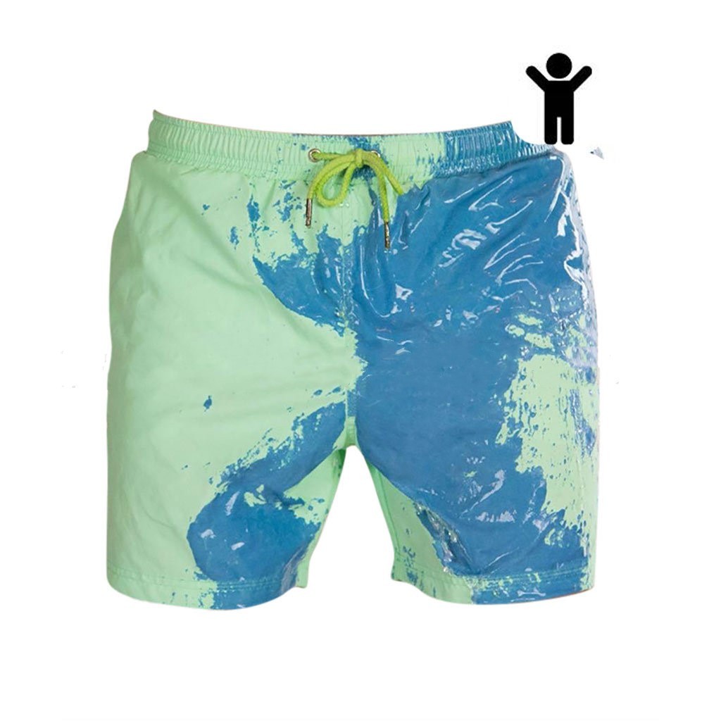 Short de plage magique à changement de couleur pour homme, été