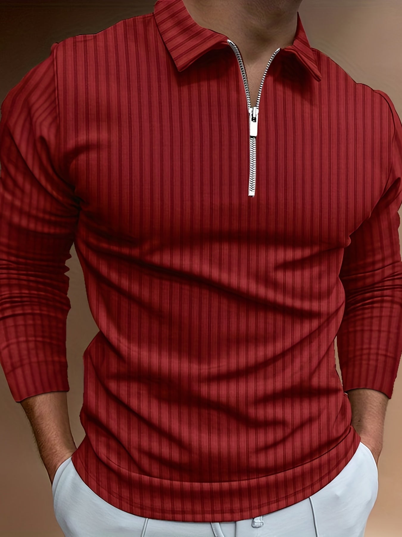 Chemise Zippée Homme à Rayures – Décontractée & Élégante
