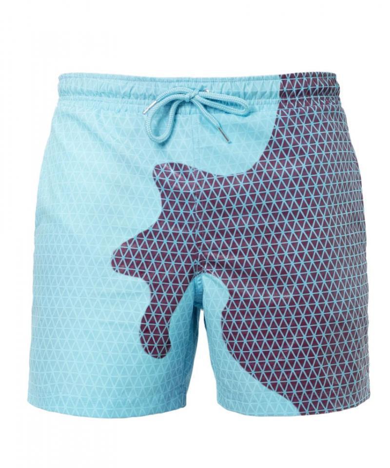 Short de plage magique à changement de couleur pour homme, été