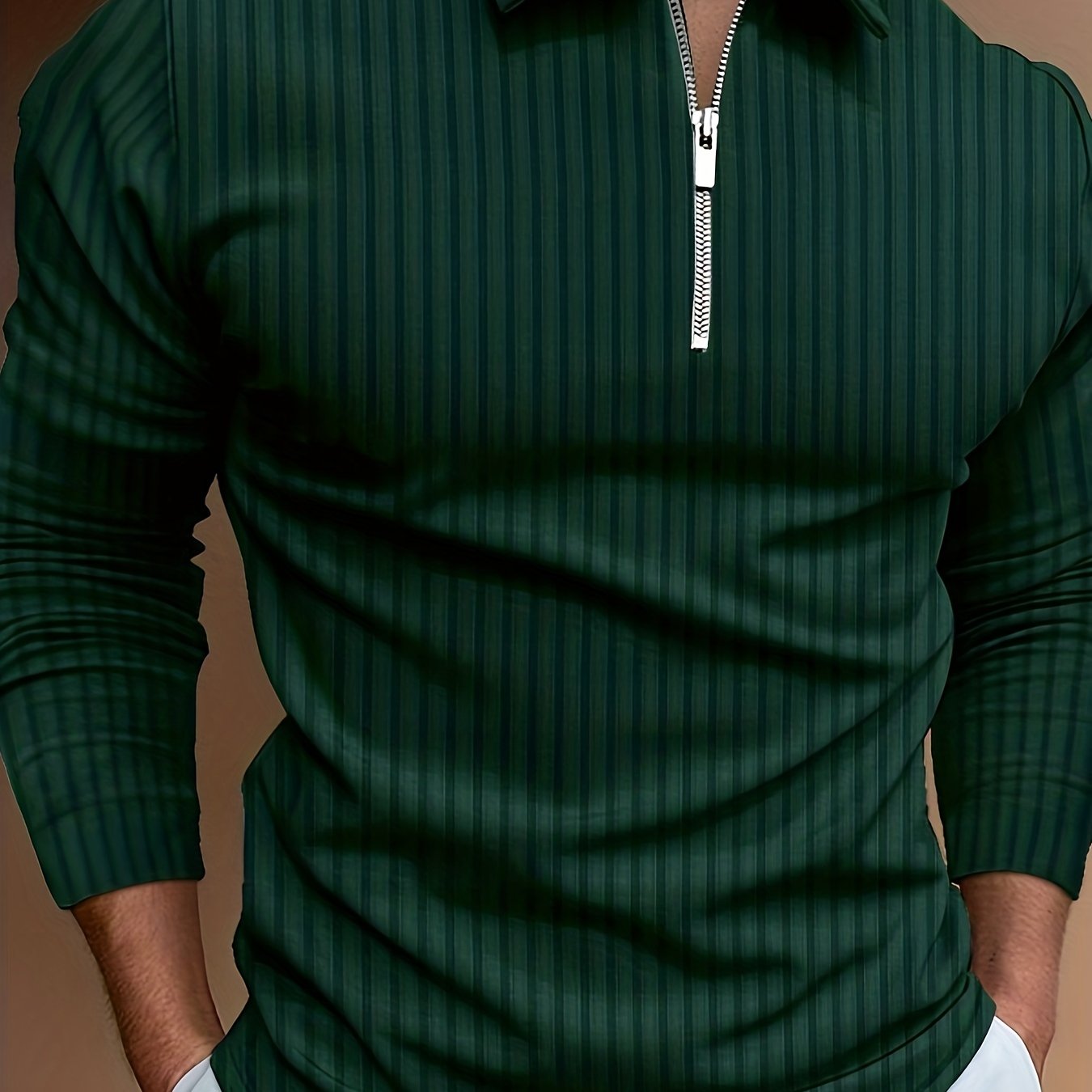 Chemise Zippée Homme à Rayures – Décontractée & Élégante