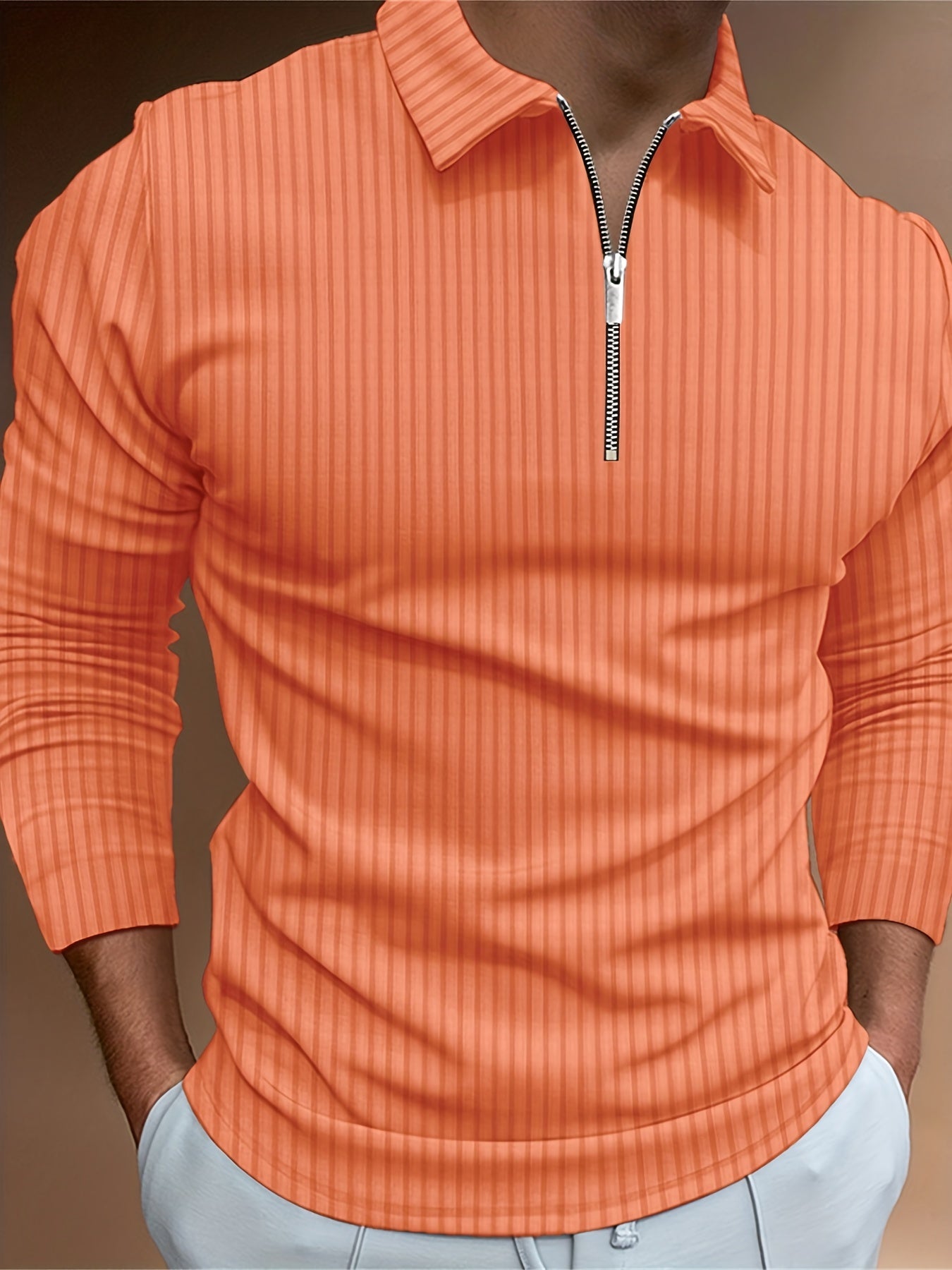 Chemise Zippée Homme à Rayures – Décontractée & Élégante