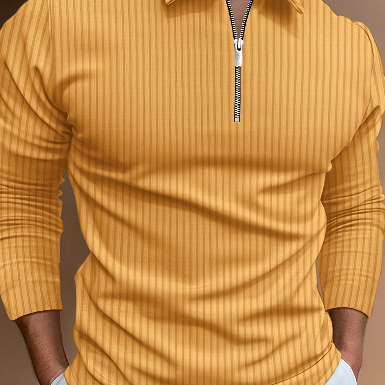Chemise Zippée Homme à Rayures – Décontractée & Élégante