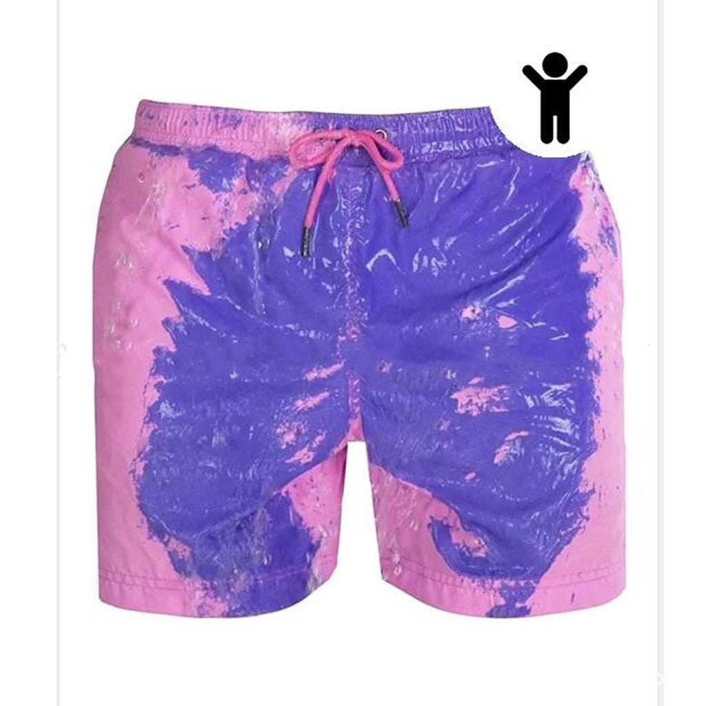 Short de plage magique à changement de couleur pour homme, été