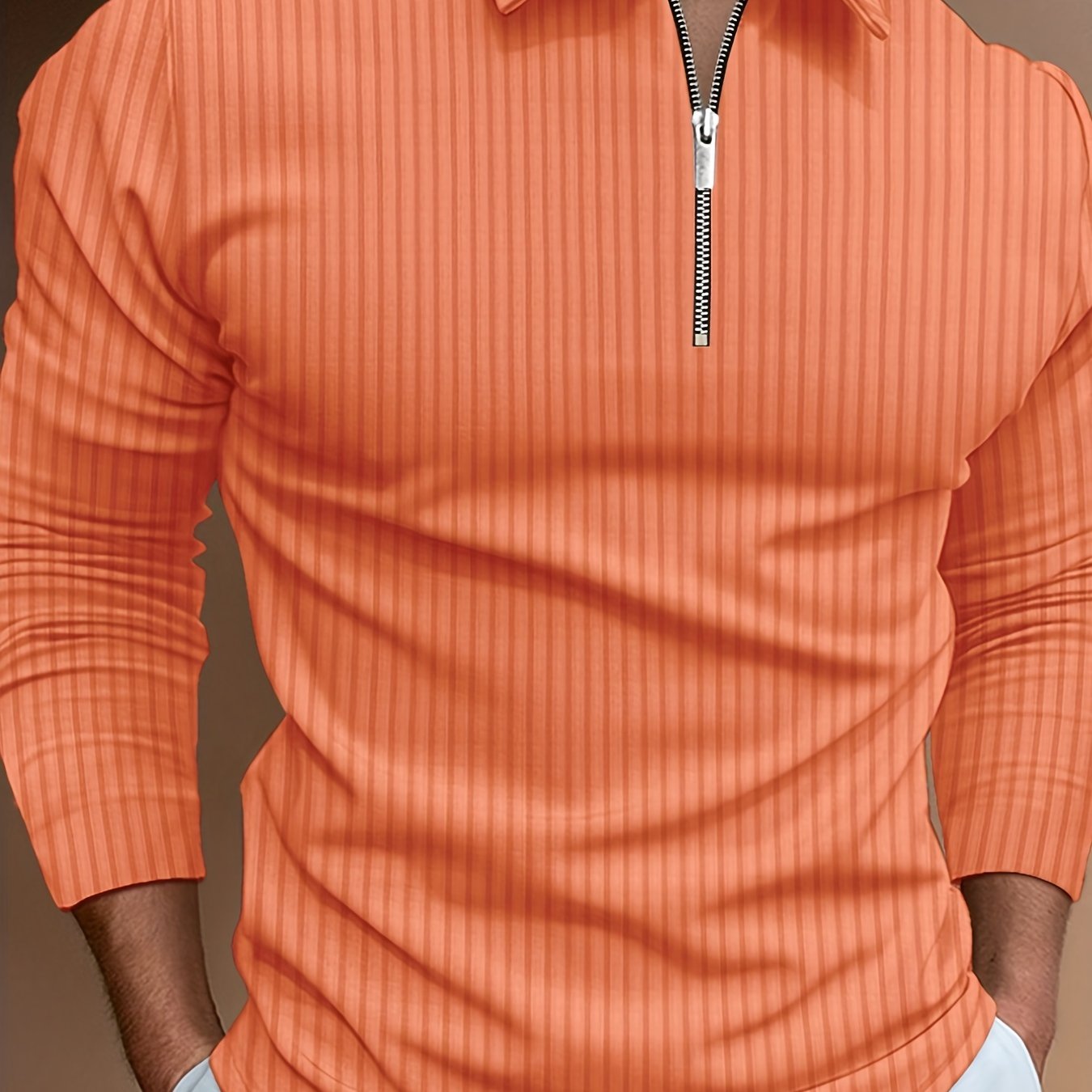 Chemise Zippée Homme à Rayures – Décontractée & Élégante