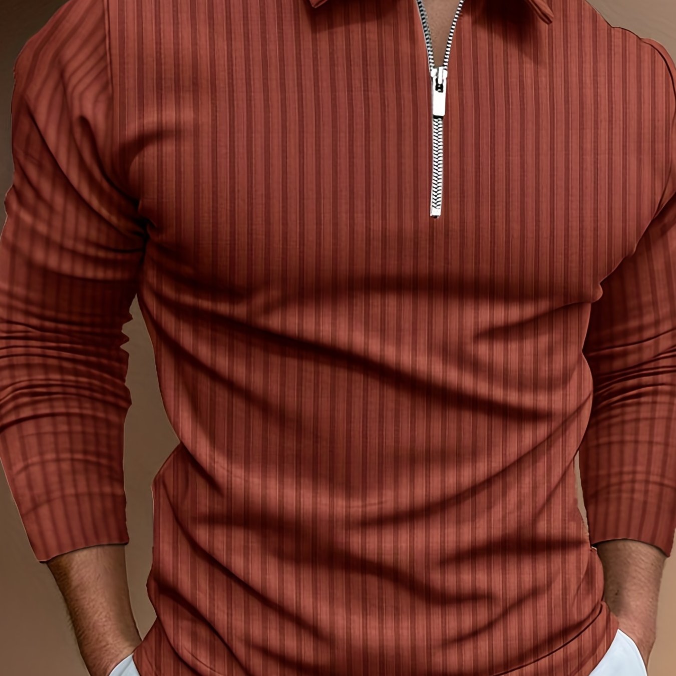 Chemise Zippée Homme à Rayures – Décontractée & Élégante