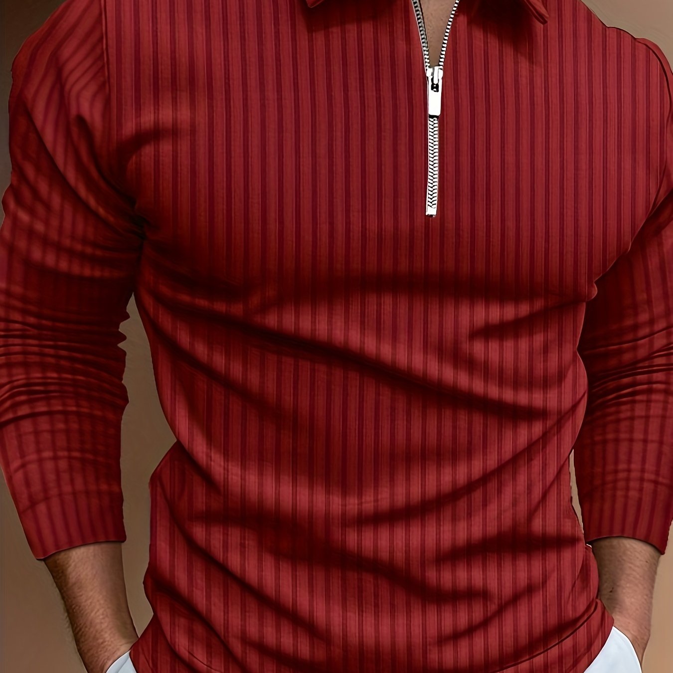 Chemise Zippée Homme à Rayures – Décontractée & Élégante