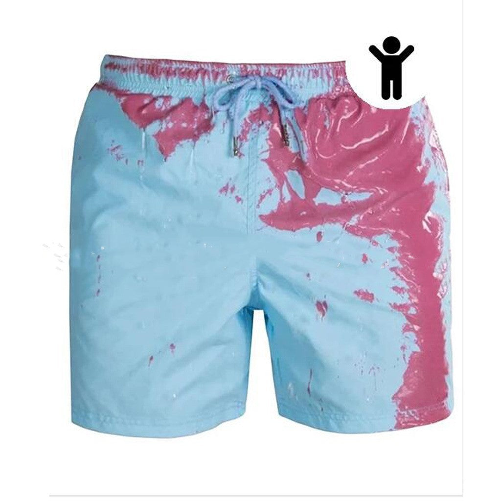Short de plage magique à changement de couleur pour homme, été