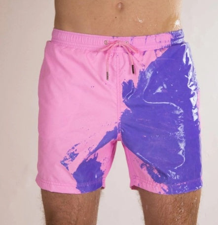 Short de plage magique à changement de couleur pour homme, été