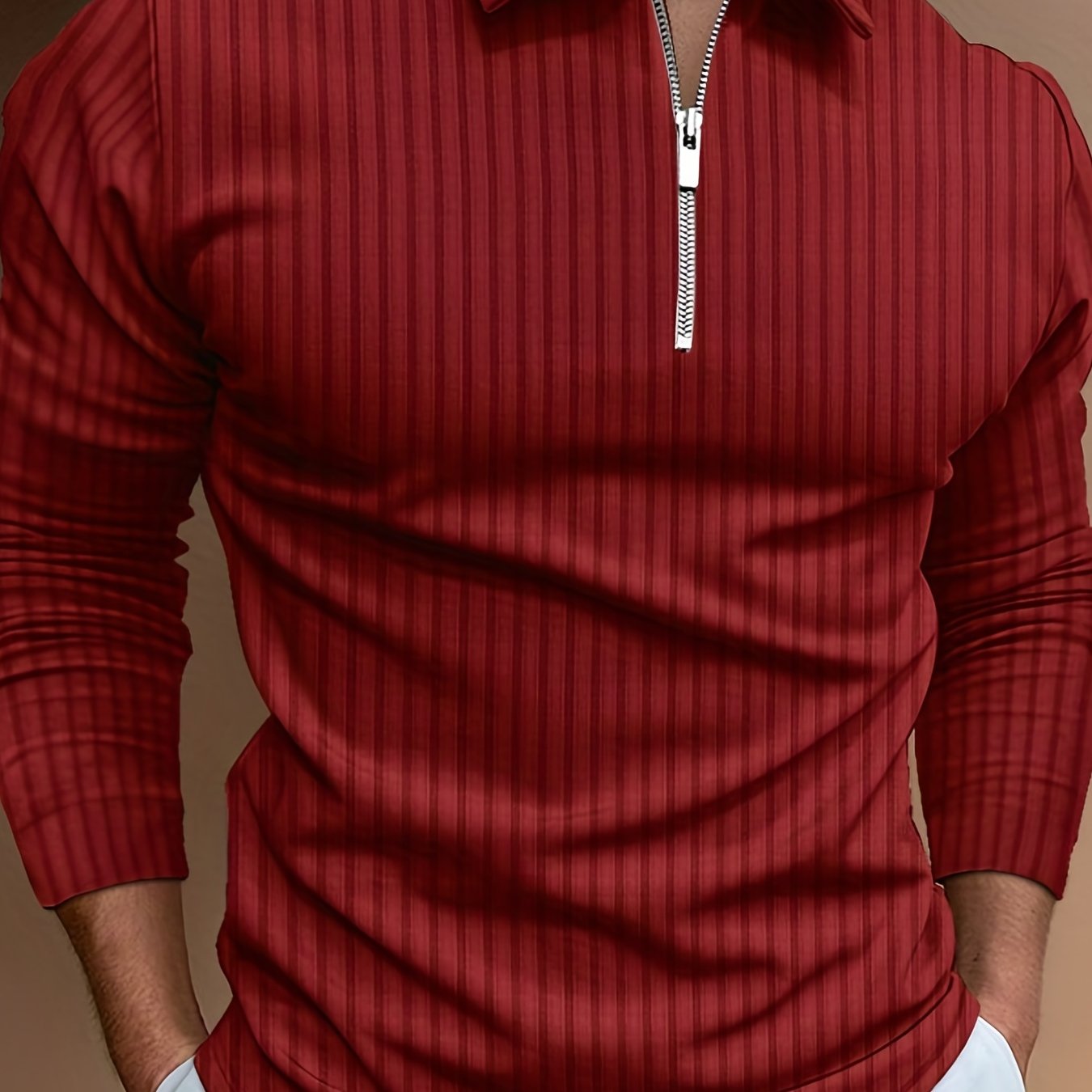 Chemise Zippée Homme à Rayures – Décontractée & Élégante