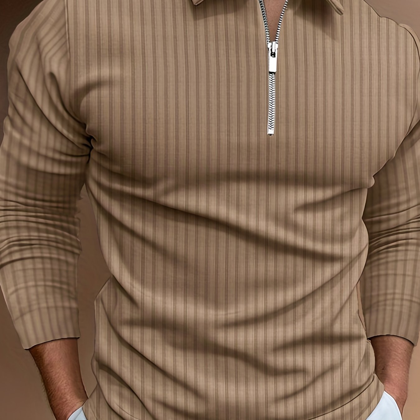 Chemise Zippée Homme à Rayures – Décontractée & Élégante